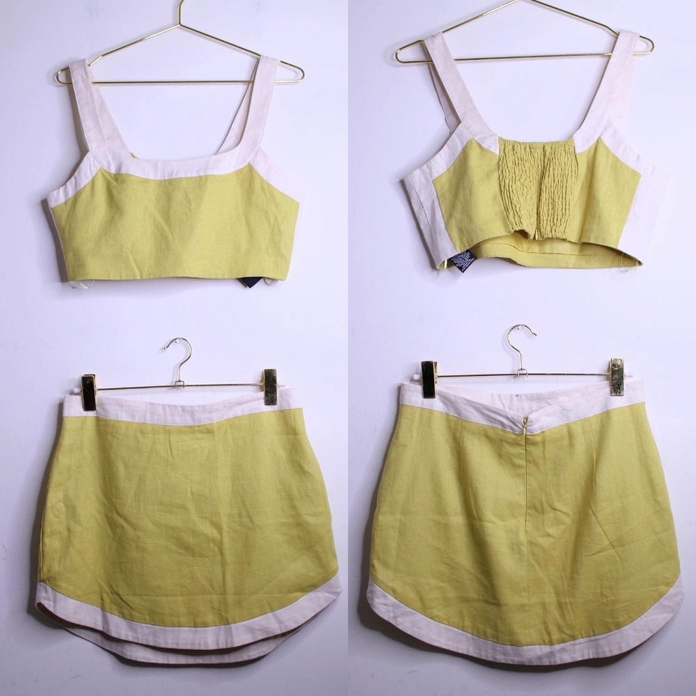 7 For All Mankind Two Piece Linen Set Size Large